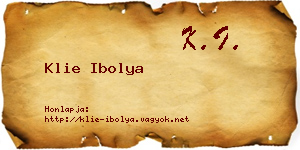 Klie Ibolya névjegykártya