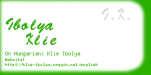 ibolya klie business card